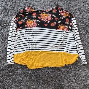 Ana Floral Striped Top